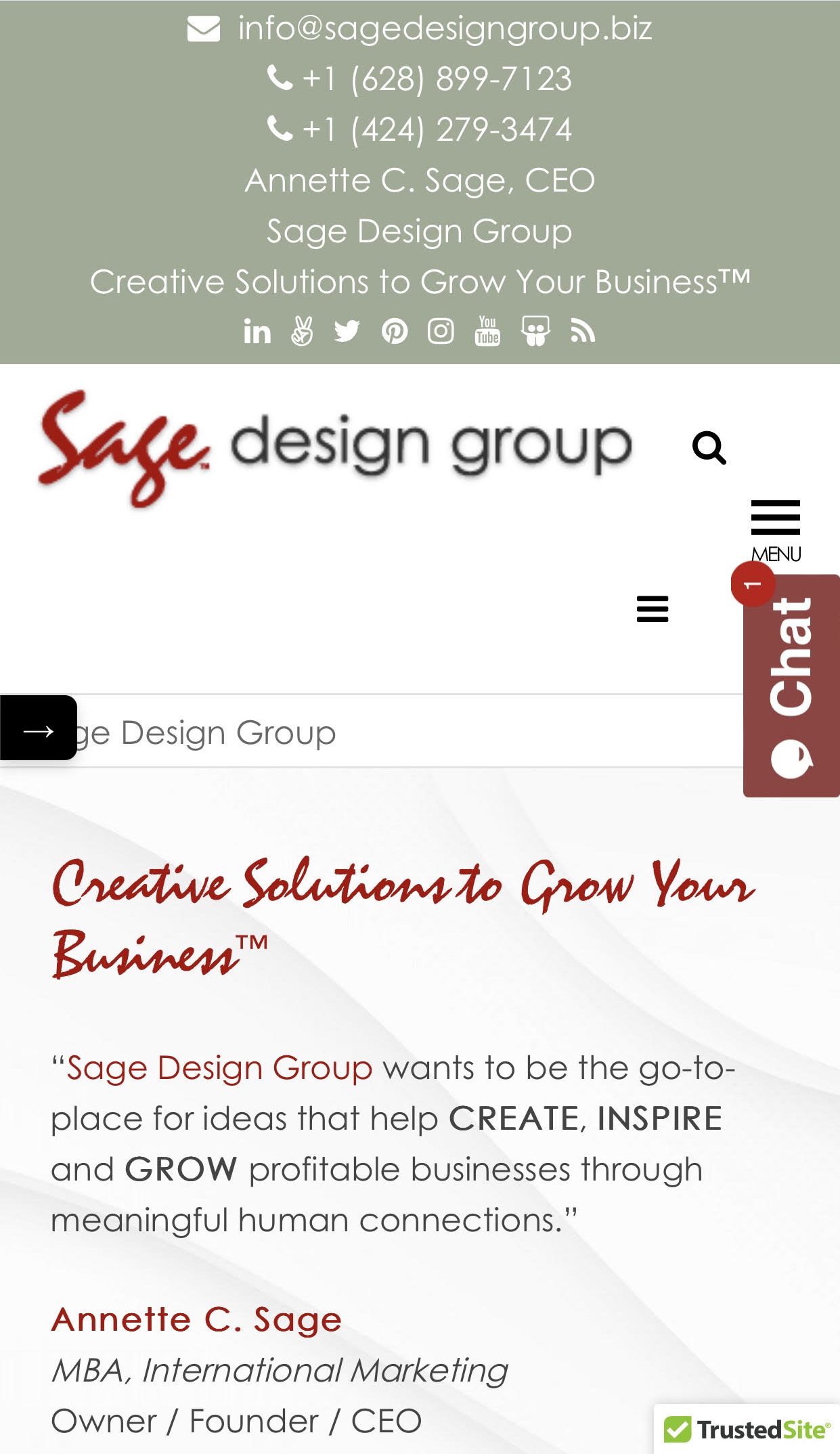 Sage Design Group Mobile App - Sage Design Group Website Design and Development - Annette Sage, CEO - Web Designer